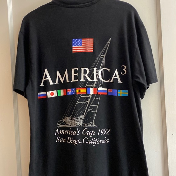 RARE HTF  1992 USA Hosting Country, San Diego,sailing for The Cup UNISEX  size M - Picture 2 of 6